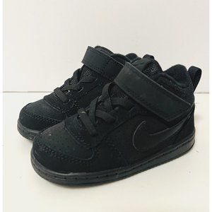 Nike Court Borough Boys 6C Black Leather Low Toddler Sneakers Athletic Shoes